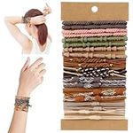 simarro Women's Elastic Hair Ties, Pack of 20 Boho Hair Ties Bracelets Braided Hair Bands Elastic Ponytail Holder Multicolored Soft Hair Ties Hair Band for Women Girls(Mix Color)