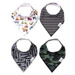 Copper Pearl Baby Bandana Drool Bibs for Drooling and Teething 4 Pack Gift Set "Diesel" by Copper Pearl