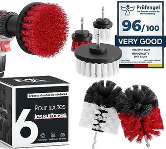 Brosse Nettoyage perceuse sans Fil [Poils Souples et durs]. Nettoie Vite Voiture, Tissus, Jantes, Salle de Bain - Brosse perceuse Nettoyage Voiture - Kit Brosse Nettoyage Voiture - Drill Brush