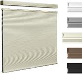 Boolegon Top Down and Bottom Up Blackout Cellular Shades Cordless Honeycomb Blinds for Windows Custom Size, Beige, Any Size