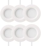 GETINLIGHT 2.75" Wide 3000K Dimmable LED Puck Lights Kit, Plug-in Installation with recessed or Surface Mounted, White Finished, Set of 6, IN-0102-6-WH