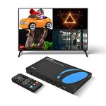 OREI Quad Multi HDMI Viewer 4 in 1 Out HDMI Switcher 4 Ports Seamless Switcher and IR Remote Support 1080P for PS4/PC/DVD/Security Camera, HDMI Switch VGA Output - HD-401MV