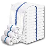 GELEAN Bar Mop Towel Multipurpose Cleaning Rags Super Absorbent Cotton Quick Dry Dish Hand Towels Terry Bar Mop Towels Commercial Grade Reusable Kitchen, Restaurant Towels (Cotton, Blue Stripe)