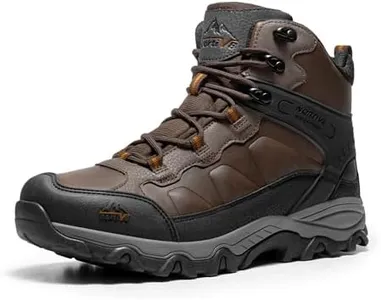 NORTIV 8 Men's Waterproof Hiking Boots Outdoor Mid Trekking Lightweight Mountaineering Shoes Paladin,Size 13,Dark Brown-Leather,NMUMHB2501