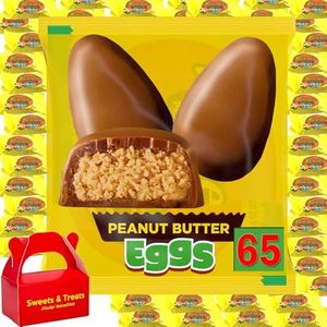 Easter Candy Milk Chocolate Peanut Butter Eggs - Individually Wrapped | Easter Egg Hunt Basket Stuffer Filler Gift Party Favor Deco Spring Treats - Muchai Box Included (1 Bag Bulk Pack (2 Pounds Each), Milk Chocolate Reese)
