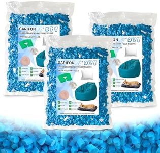 15lbs Bean Bag Filler, Shredded Memory Foam Stuffing, Stuffing for Stuffed Animals, Pillow Stuffing, Punching Bag Filler, Foam Refill for Pouf/Ottoman Stuffing/Boxing Bag/Dog Bed,Added Gel Particles