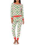 Amazon Essentials Womens Disney Star Wars Marvel Family Matching Snug-Fit Cotton Pajamas Sleep Sets, 2-Piece Mickey Holiday, Medium