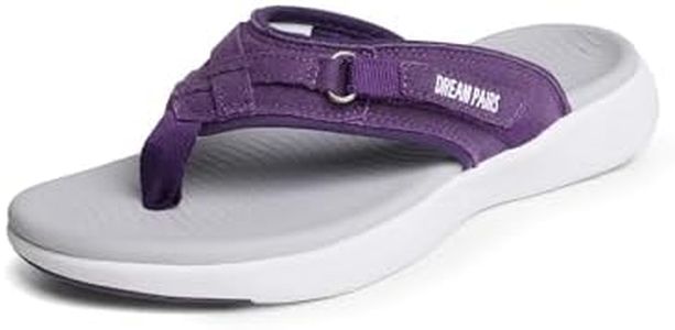 DREAM PAIRS Women's Arch Support Flip Flops Comfortable Thong Sandals,Size 9.5,Purple,Breeze-1