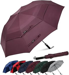G4Free 62 Inch Portable Golf Umbrella Large Oversize Double Canopy Vented Windproof Waterproof Automatic Open Stick Umbrellas for Men and Women(Wine Red)
