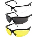 grinderPUNCH 3 Pairs Combo Bifocal Safety Reading Glasses - Assorted Colors Clear Black Yellow Lens - With Side Cover (Diopter +1.50)