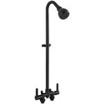 Aolemi Outdoor Shower Kit,Outdoor Shower Fixture System with High Pressure Showerhead,Double Handle Outdoor Shower Faucet Exposed Shower,3" Center ABS Head,Matte Black