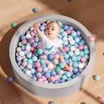 SUPFOO Foam Ball Pit for Toddlers,Comfort and Safety of Baby Ball Pit 35.4"x11.8"x1.96"(Balls Not Included),Ball Pool,Kids Activity Center,Gifts for Children (Grey)