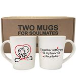 BOLDLOFT Together is My Favorite Place to Be Couple Coffee Mugs-Couple Gifts for Anniversary Wedding Newlyweds, Cute Gifts for Boyfriend and Girlfriend,Husband and Wife