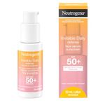 Neutrogena Invisible Daily Defense Face Serum Sunscreen, SPF 50+, Face Sunscreen, UVA & UVB, Antioxidants, Fragrance Free, 50-mL