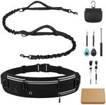 LOMOOWAY Hands Free Dog Leash with Waist Bag & Adjustable Waist Belt