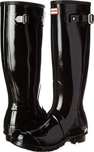 HUNTER Women's Original Tall Gloss Boots, Black, 8 AU/US, (39 EU)