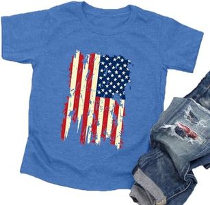 American Flag Shirt Toddler Boys Girls Patriotic T-Shirt USA Flag Graphic Tshirts 4th of July Tee Tops