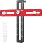 XUNTOP 6.5” Adjustable Cabinet Hardware Doweling Jig with 4mm Alignment Hole Aluminium Alloy Drill Guide Template Tool for Drawer Cabinet Installation Hole Punch Locator Widely Used in Decorators