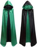 makroyl Unisex Reversible Hooded Cloak Cape for Christmas Halloween Party Vampires Cosplay Costumes - green - Large