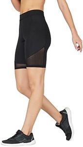 Imperative Women's Quick Dry Gym Yoga Workout Sports Shorts With Pocket | Outdoor Running Slim Fit Tights (Black)