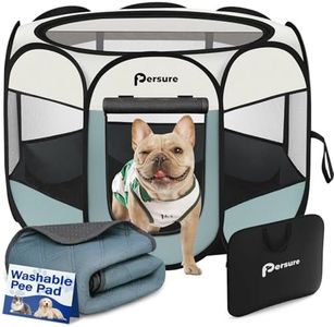 Dog Cat Playpen Indoor Outdoor for Puppy Pet Dogs Cat Travel and Recovery After Surgery, Dog Enclosure Tent Crates Cage, Portable Pop Up Dogs Kennel with Carrying Case(Grey, Small with Pad)