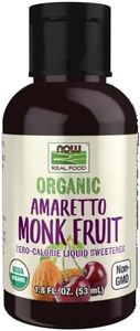 NOW Foods, Organic Liquid Monk Fruit, Amaretto, Zero-Calorie Sweetener, 1.8-Ounce