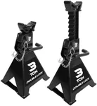 Torin AT43005AB Steel Heavy Duty Jack Stands: Double Locking Pins, 3 Ton (6,000 lb) Capacity, Black, 1 Pair (2 Pack)