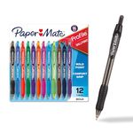 Paper Mate Profile Retractable Bold Point Ballpoint Pens, 12 Colored Ink Pens (1788863)