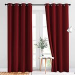 FRESH FROM LOOM Living Room Bedroom Noise Reducing Long Window/Door Curtains | Room Darkening | Blackout | Thermal Insulated (Color Maroon | 7 Feet Long Set of 2 | Luxurios Edition)