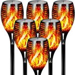 Otdair 96 LED Solar Lights Outdoor Upgraded 6 Pack, 43" Tall & Super Larger Size, Waterproof Solar Torch Light with Flickering Flame, 2200mAh Solar Tiki Torches Decoration Lights, for Path Yard Garden