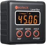 Neoteck Digital Angle Finder Digital Angle Gauge with LCD Backlight Protractor IP54 Waterproof Inclinometer Level Box for Bevel Angle of Miter Saw Automobile Test and Repair and Woodworking - Black