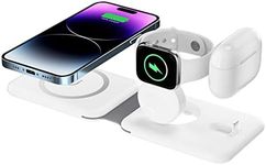 VNBBT 3 in 1 Wireless Charger, Magnetic Wireless Charging Pad 15W Fast Charge Compatible with iPhone 16 15 14 13 12 Pro/Pro Max/Plus/Mini, AirPods, Apple Watch Series 10/9/8/7/6/5/4/3/Ultra 2/Ultra