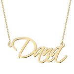 UMAGICBOX Personalized Dana Name Necklace 18K Gold Plated Stainless Steel Custom Engraved Dainty Initial Nameplate Pendant Jewelry Customized Birthday Christmas Mother Valentines Day Gifts for Women Girls Teen Kids