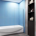 Fixed Panel Over Bath Shower Screen Water Deflector Square Cut 800x1400mm