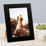 Art Street Wood Customized Table Photo Frame With Photo Upload, Birthday, Anniversary Gift for Husband, Couple, Brother, Sister, Parrents (4X6 Inch, Black), Rectangular