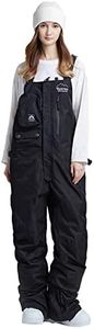 Women and Men's Ski Overalls Waterproof Snow Bibs Ski Pants Windproof Insulated Overalls Pants Outdoor Snowboard Pant Black-S