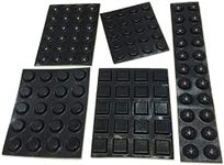 Black Adhesive Bumper Pads Combo (Round, Spherical, Square) - Made in USA - Rubber Feet for Cabinet Doors, Drawers, Laptops, Electronics, Small Appliances, Glass Tops, Picture Frames, Cutting Boards