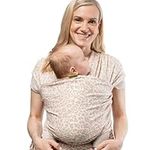 Boba Baby Wrap Carrier Newborn to Toddler - Stretchy Baby Wraps Carrier - Baby Sling - Hands-Free Baby Carrier Wrap - Baby Carrier Sling - Baby Carrier Newborn to Toddler 7-35 lbs (Sand Leopard)