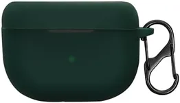 kwmobile Silicone Cover Compatible with Jabra Elite 10 / E10 - Case Cover Stick-On Skin with Clip - Dark Green