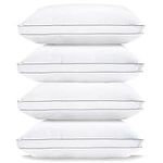 Standard Pillows for Sleeping - Bed Pillows Set of 4 Luxury Hotel Quality Down Alternative Pillows for Back and Side Sleeper, Soft and Supportive Gusseted Cool Breathable Pillow, 20x26