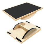 Balance Board Professional Wobble Board for Adults Anti-Slip Balance Board for Physical Therapy Standing Desk Core Strength Wooden Balance Board Rocker Board(350LBS)