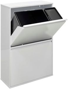 ARREGUI Basic CR601-B2 Poubelle de Recyclage Cuisine 4 Bacs | 23+11+17+17 L (68 L) | Poubelle de Tri Sélectif 4 Rangements | Meuble Poubelle en Acier 4 Seaux | avec Seau de 23L pour Emballages | blanc