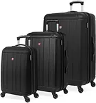 SwissGear 6297 Hardside Expandable Luggage with Spinner Wheels, Black, 3-Piece Set (18/23/27)