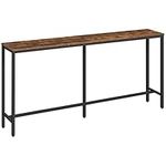 MAHANCRIS Console Table, 160 CM Narrow Long Sofa Table, Entryway Table, Industrial Sofa Table, Side Table, for Hallway, Living Room, Sturdy and Stable, Easy to Assemble, Rustic Brown ACTHR16001Z