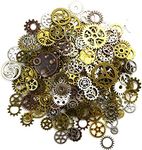 Aokbean 150 Gram Assorted Vintage Mixed Color Metal Steampunk Jewelry Making Charms Cog Watch Wheel (Mixed Color)