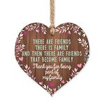 Friends plaque | Friends that are family wooden heart | gifts for friends women | best friend plaque | hug gifts motivational miss you gift | birthday Christmas