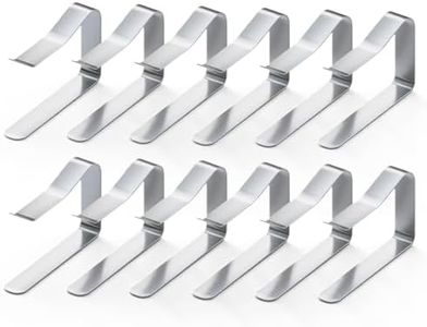 ProTensils 12 Pcs Picnic Tablecloth Clips for Outdoor Tables - Stainless Steel Table Cloth Clip, Fits for 1.5” Thick Tables, Metal Clamps for Picnic Table Clips, Dining Table Cloth Holder