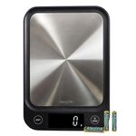 Salter Compact Digital Kitchen Scale - 5kg Capacity, Slim Design Baking & Cooking Food Scale, Stainless Steel Platform, Easy Read LCD Display, Add & Weigh Function, Measure Liquids, Includes Batteries