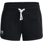 Under Armour Girls Rival Fleece Shorts, Black (001)/White, Large