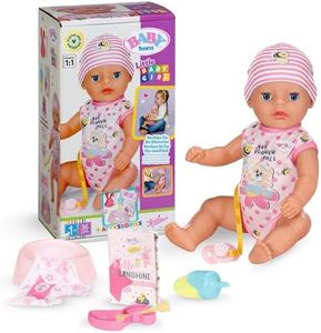 BABY born Little Magic Girl 835333 - 36cm Doll with 7 Lifelike Functions and Accessories - No Batteries Required - Children Age 3+, White